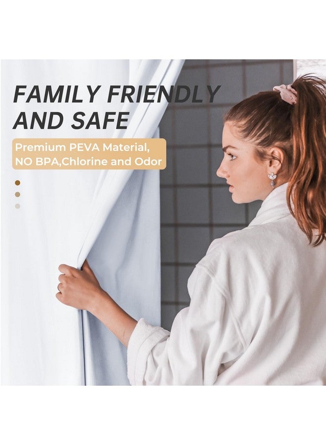 AmazerBath 48x72 Shower Curtain Stall, PEVA White Heavy Duty Shower Curtain with 2 Weighted Stones and 8 Grommet Holes - Image 3