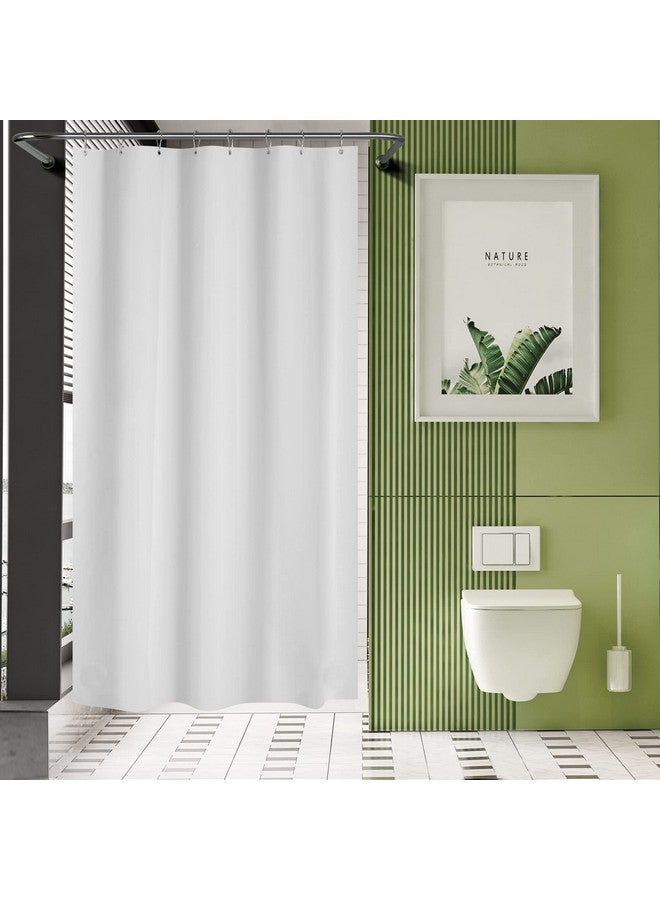 AmazerBath 48x72 Shower Curtain Stall, PEVA White Heavy Duty Shower Curtain with 2 Weighted Stones and 8 Grommet Holes - Image 1