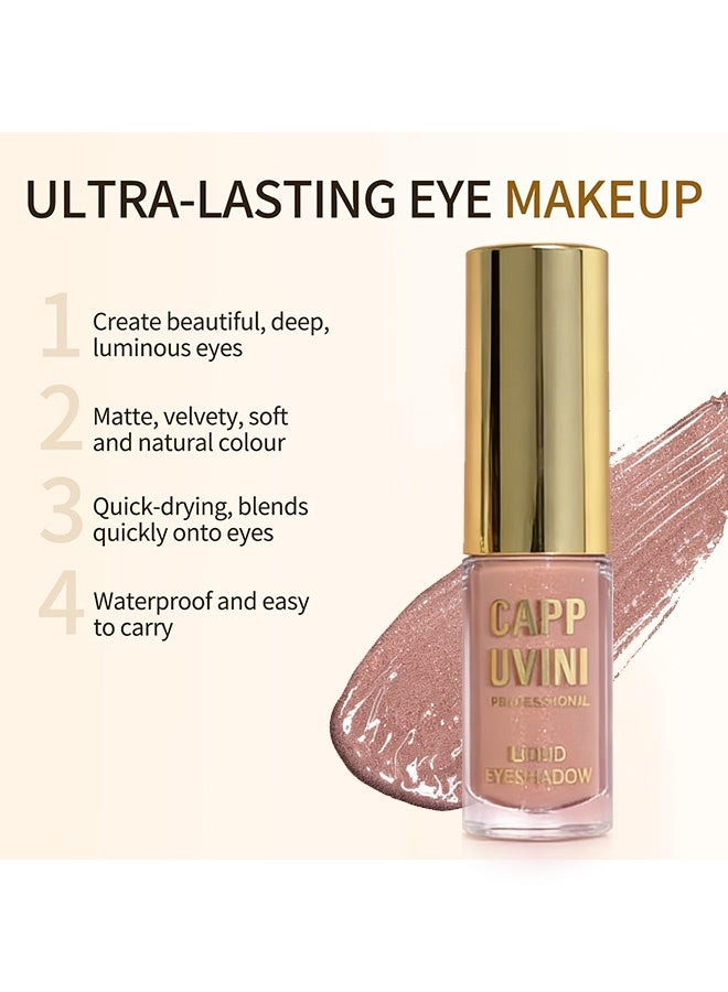 Cappuvini Temperament Fog Eye Shadow Liquid,Liquid Matte Eyeshadow, Long Lasting Waterproof Liquid Eye Shadow, Velvet Matte Cream Eyeshadow, Neutral Nude Eye Shadow Makeup #01 - Image 4