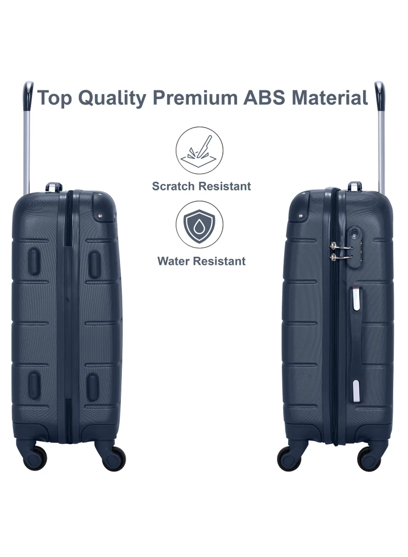 Senator Navy Blue Hard Case Travel Bag Cabin Luggage Trolley ABS Lightweight Suitcase with 4 Spinner Wheels A1012, Navy Blue  | Best Price UAE