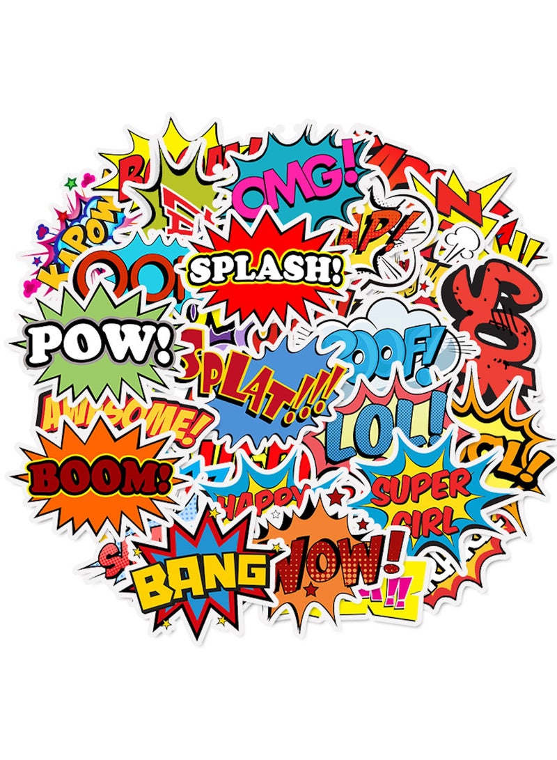 ORAINBOW 50PCS Waterproof Words Shaped Stickers for Water Bottle Suitcase Laptops Snowboard Gift Helmet Stickers - Image 1
