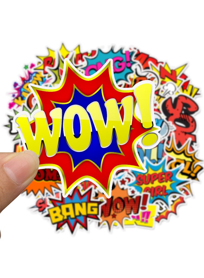 ORAINBOW 50PCS Waterproof Words Shaped Stickers for Water Bottle Suitcase Laptops Snowboard Gift Helmet Stickers - Image 3