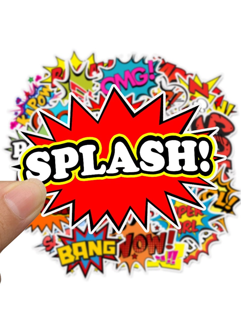 ORAINBOW 50PCS Waterproof Words Shaped Stickers for Water Bottle Suitcase Laptops Snowboard Gift Helmet Stickers - Image 5