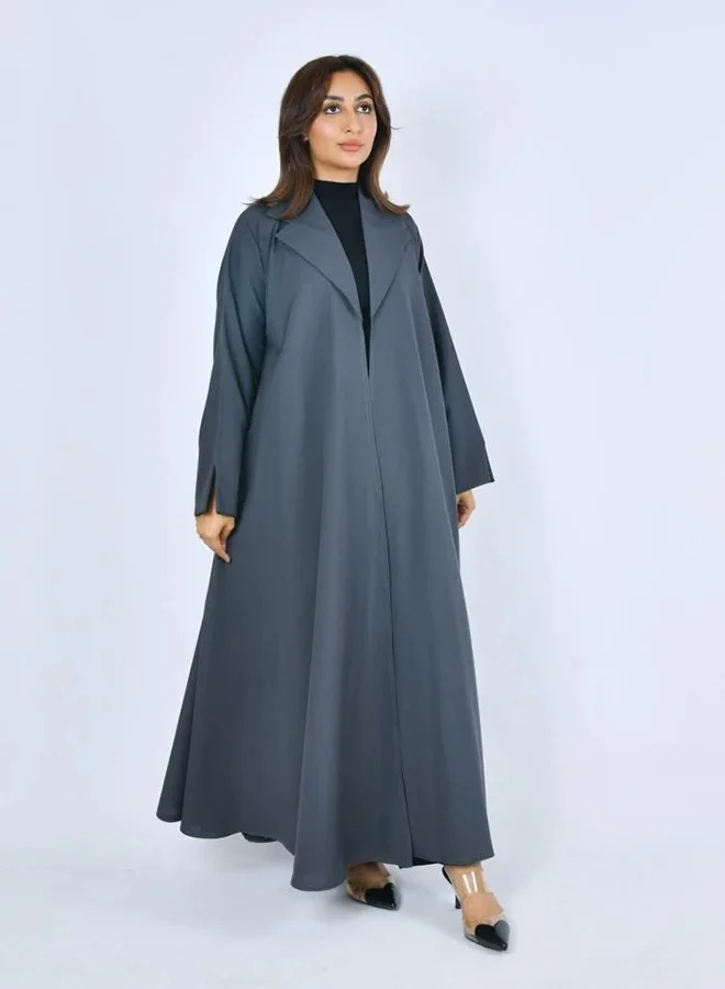 عبايات لمحة عباية كلوش موديل رسمي بلون الرمادي