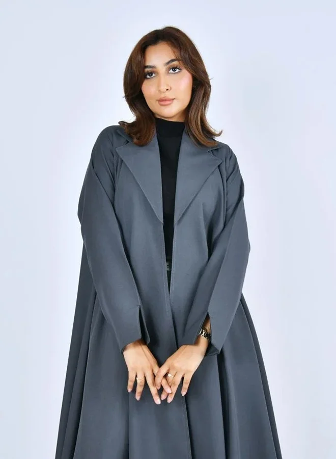 عبايات لمحة عباية كلوش موديل رسمي بلون الرمادي