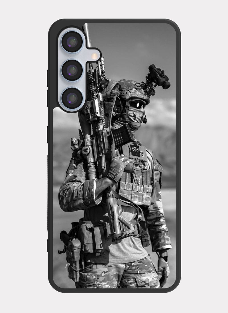 بكسلات كفر سامسونج جالكسي ايه 55 جندي مقاتل ابيض اسود - Image 1