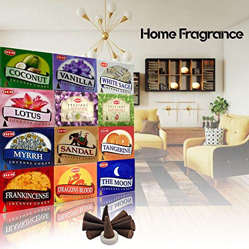 HEM Assorted Incense Cones – Pack of 12 Scents (10 Cones Each, 120 Total) – Natural Aromatherapy Fragrance for Meditation, Relaxation, Yoga, and Home Use - Image 4