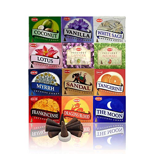 HEM Assorted Incense Cones – Pack of 12 Scents (10 Cones Each, 120 Total) – Natural Aromatherapy Fragrance for Meditation, Relaxation, Yoga, and Home Use - Image 1