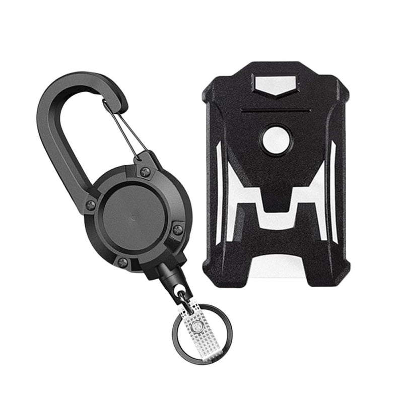 Vertical ID Badge Holder Set With Retractable Clip Black 4 Pack For Office School - Image 2