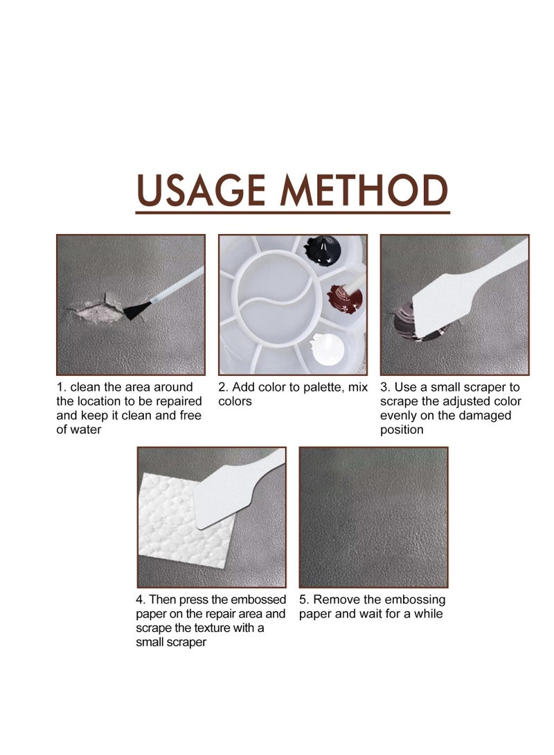 مجموعة جل إصلاح الجلد الفاخر للسيارات والأثاث - يرمم الأرائك والمقاعد (2 × 40 مل من الجوز) - Image 5