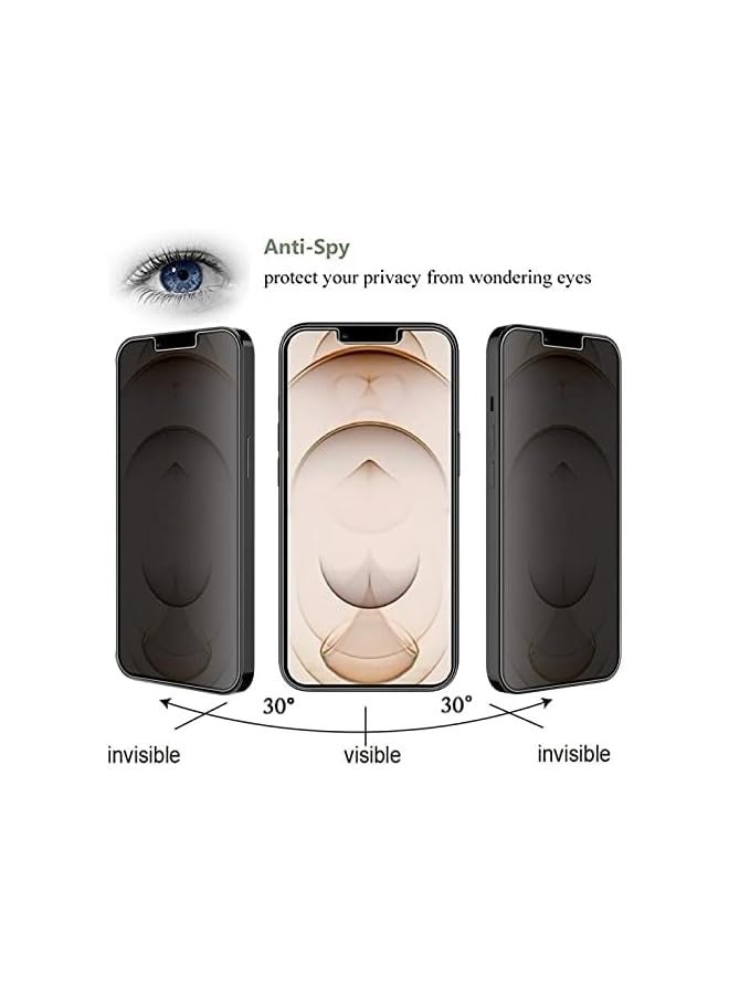 PROMASS Privacy Screen Protector for 12 Pro Max , Anti Spy or Anti Peep Tempered Glass with Easy Installation Kit, Shockproof privacy glass fore 12 Pro Max 6.7 Inch - Image 2