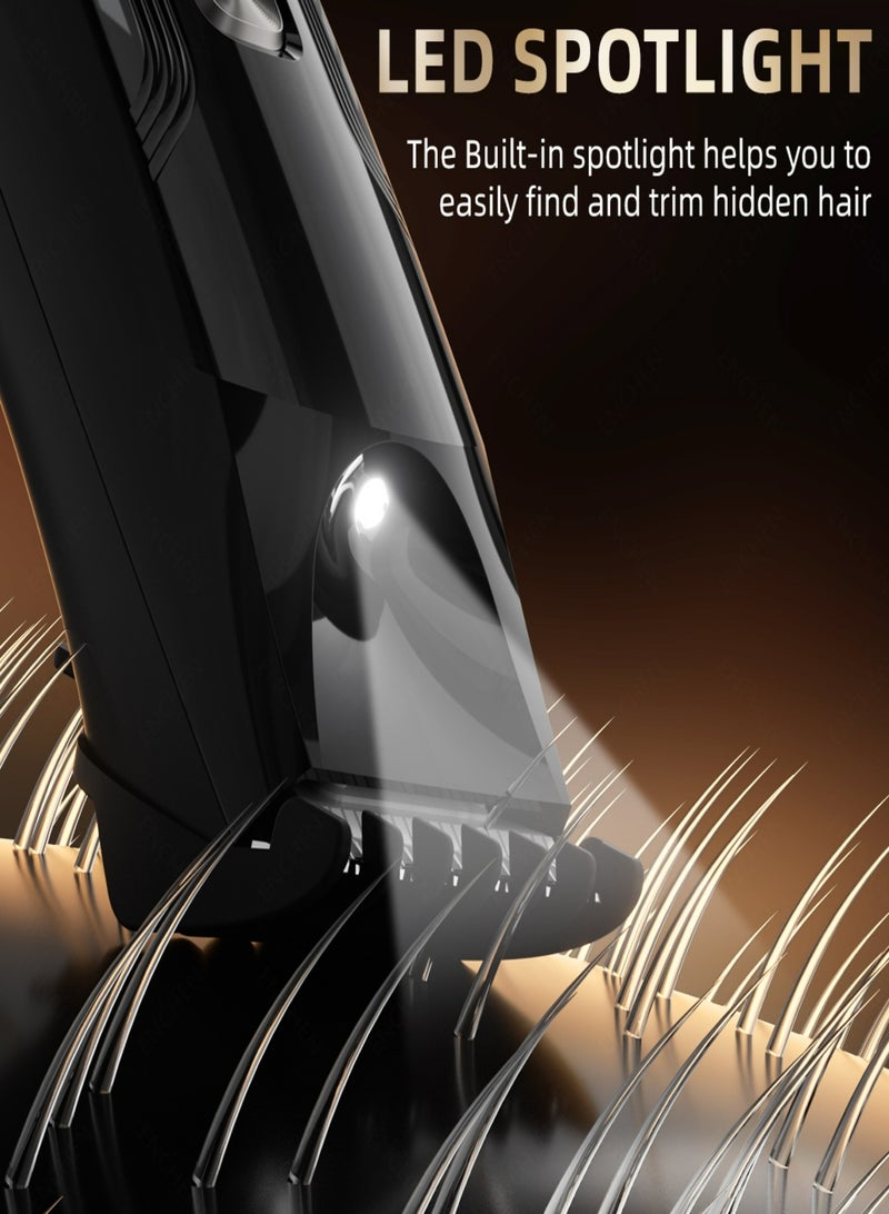 ENCHEN طقم ماكينة حلاقة الجسم والأعضاء التناسلية Spark 3 للرجال، قاعدة قابلة للشحن، مقاومة للماء، ضوء LED، شفرات سيراميك، شحن Type-C، 4 مشط قابل للتعديل (3mm–12mm)، أداة حلاقة كاملة للجسم - أسود - Image 4