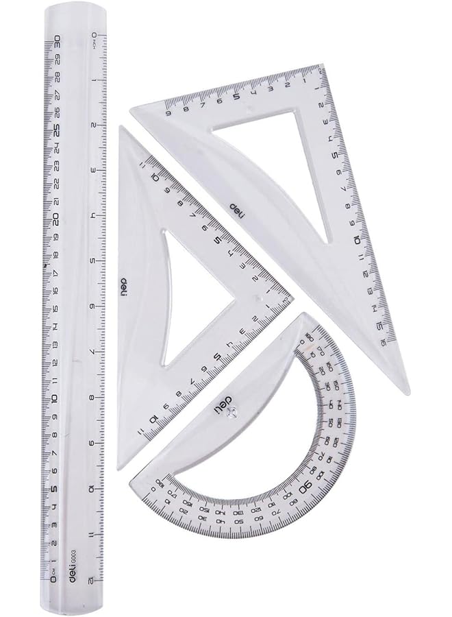 ديلي طقم مسطرة شفاف مكون من 4 قطع - Image 1