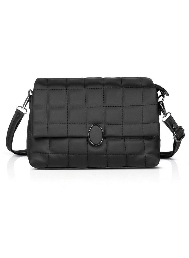 Catchy || Black Quilted Crossbody Bag - Elegant & Trendy Shoulder Purse for Women - Image 1