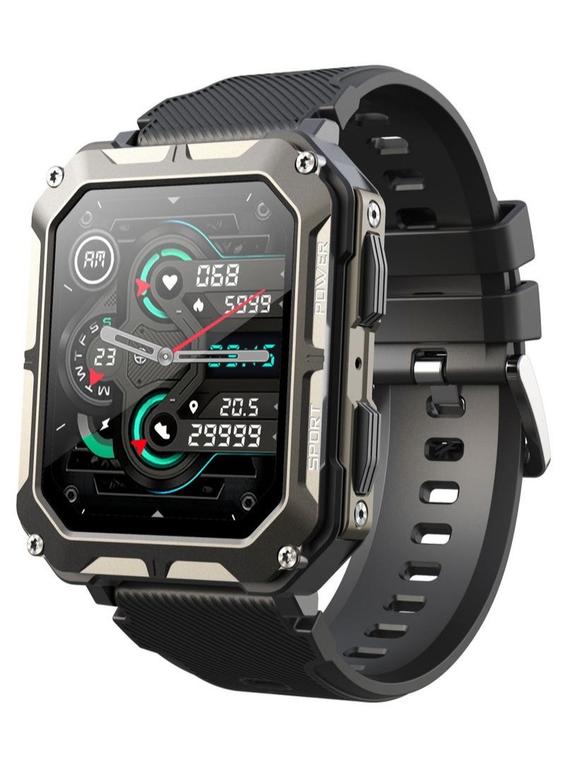 Smart Watch For Men With Bluetooth Calling And Fitness Tracker Waterproof Black - Image 1