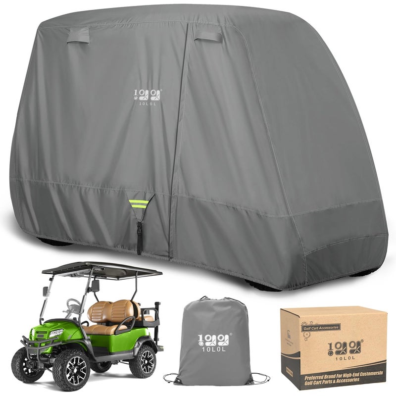 10L0L Heavy Duty Golf Cart Cover for 246 Passengers EZGO Club Car and Yamaha All Weather Outdoor Protection Weatherproof