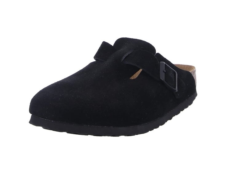 Birkenstock Unisex Boston Soft Footbed, Black Suede, 43 M EU - Image 1