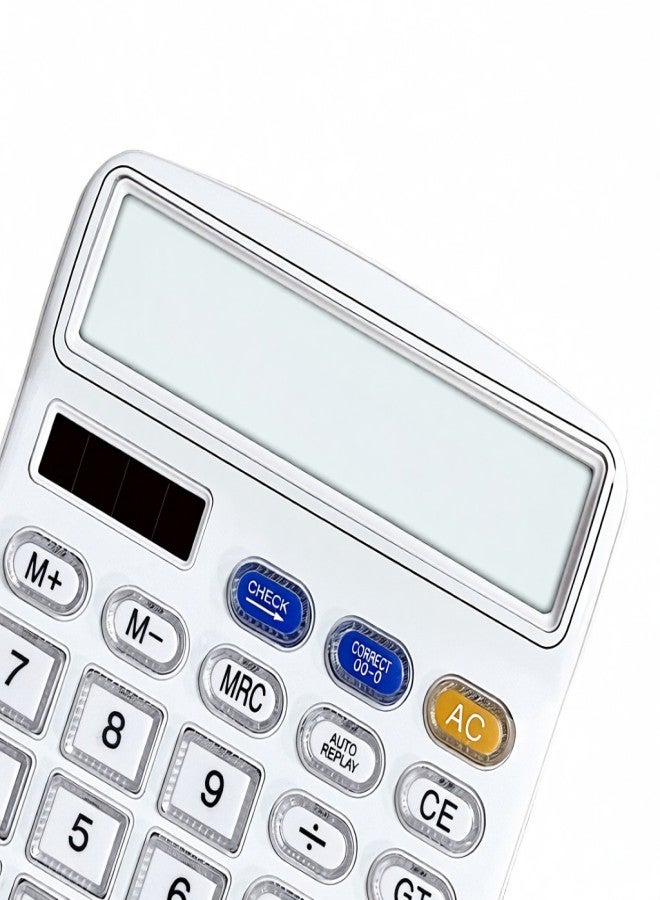 Desktop Calculator 12 Digit Large Solar Power and LCD Display Big Button Calculator 112 Steps Check and Correct Function Suitable for Office School Home for Kids Students Accountant - Image 5