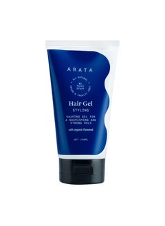 ARATA All-Natural Hair Gel For Studio Styling, Shaping & Nourishment | Wet Strong-Hold Look For Men and Women | Ayurvedic Extracts Of Organic Flaxseed & Olive Oil - 5 Fl Oz  - Image 1