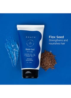 ARATA All-Natural Hair Gel For Studio Styling, Shaping & Nourishment | Wet Strong-Hold Look For Men and Women | Ayurvedic Extracts Of Organic Flaxseed & Olive Oil - 5 Fl Oz  - Image 3