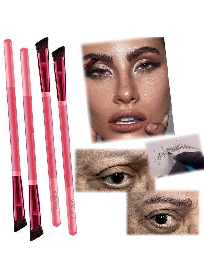 VEZE 2023 New Amazing Multifunctional Eyebrow Brush - Realistic Eyebrow Brush, Multi Purpose Square Eyebrow Makeup Brush, for Drawing Brows Similar to 3D Natural Real Hair (1 Set) (2Pcs) - Image 1