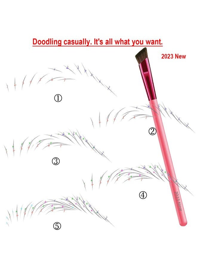 VEZE 2023 New Amazing Multifunctional Eyebrow Brush - Realistic Eyebrow Brush, Multi Purpose Square Eyebrow Makeup Brush, for Drawing Brows Similar to 3D Natural Real Hair (1 Set) (2Pcs) - Image 5