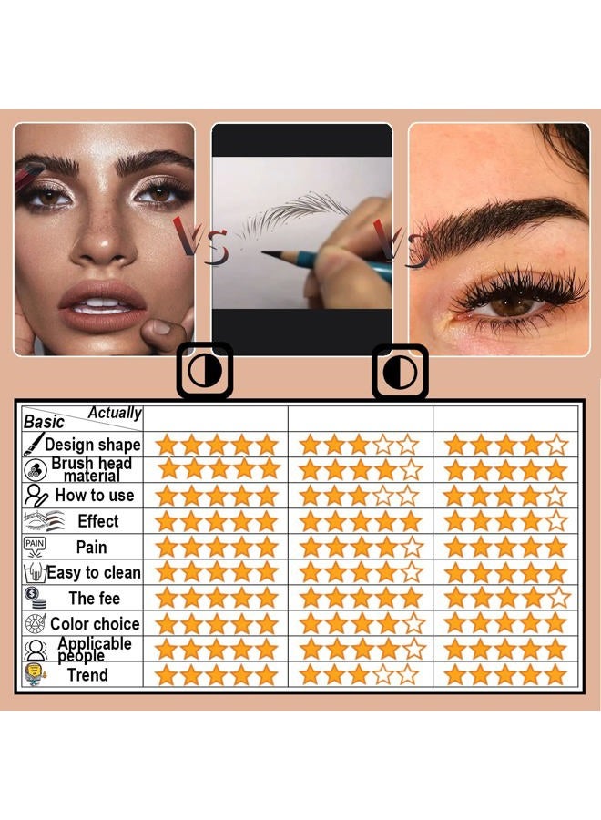 VEZE 2023 New Amazing Multifunctional Eyebrow Brush - Realistic Eyebrow Brush, Multi Purpose Square Eyebrow Makeup Brush, for Drawing Brows Similar to 3D Natural Real Hair (1 Set) (2Pcs) - Image 4