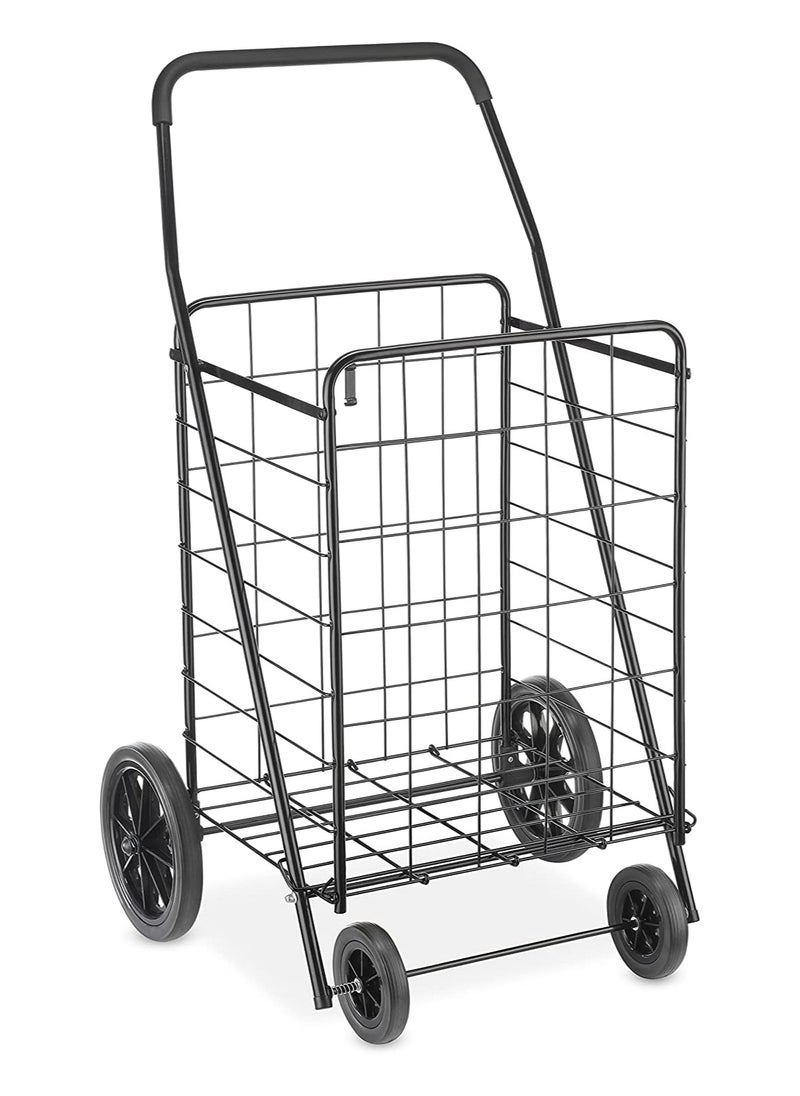 Yameem Foldable Shopping Cart (Black) | Portable Grocery Trolley with Wheels | Stair Climbing Utility Cart | Collapsible for Market, Travel, Picnic  - Image 1
