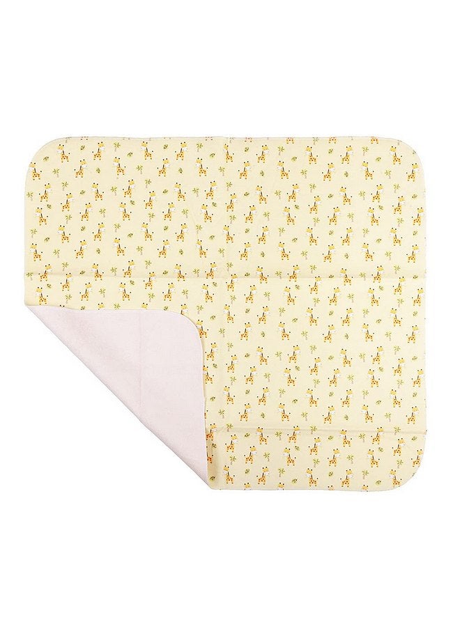 Hibaby ReUseLife Large Waterproof Cotton Flannel Diaper Changing Mat Pad,31.5 X 26.5 Inch (Yellow Griaffe） - Image 1