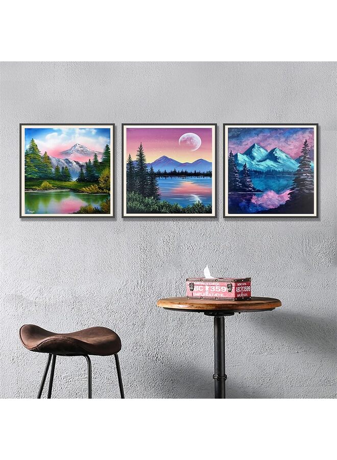 Generic 9Pcs Diamond Painting DIY 5D Diamond Painting Kits for Adults & Kids, Full Landscape Round Diamond Full Diy Starry Moon Cross Stitch Embroidery Decoration Painting  - Image 2