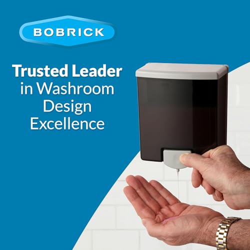 Bobrick Surface-Mounted Soap Dispenser - Manual Wall-Mounted 40 fl oz Capacity Top Fill, ADA Compliant, Vandal-Resistant, Visible Soap Level, All-Purpose Liquid Soap Dispenser for Commercial Bathrooms (Model B-40) - Image 5