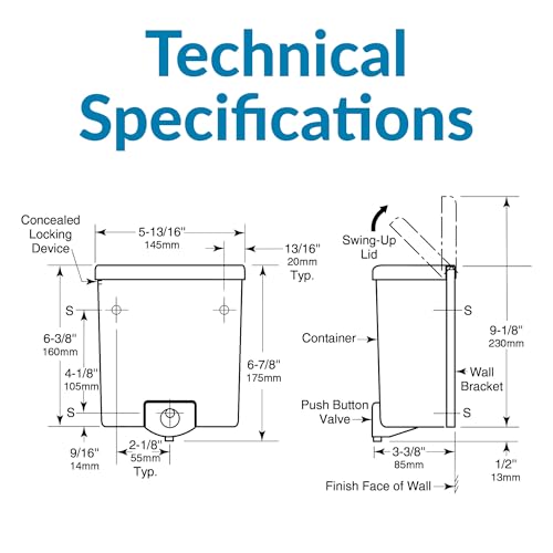 Bobrick Surface-Mounted Soap Dispenser - Manual Wall-Mounted 40 fl oz Capacity Top Fill, ADA Compliant, Vandal-Resistant, Visible Soap Level, All-Purpose Liquid Soap Dispenser for Commercial Bathrooms (Model B-40) - Image 4