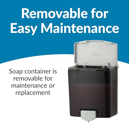 Bobrick Surface-Mounted Soap Dispenser - Manual Wall-Mounted 40 fl oz Capacity Top Fill, ADA Compliant, Vandal-Resistant, Visible Soap Level, All-Purpose Liquid Soap Dispenser for Commercial Bathrooms (Model B-40) - Image 3