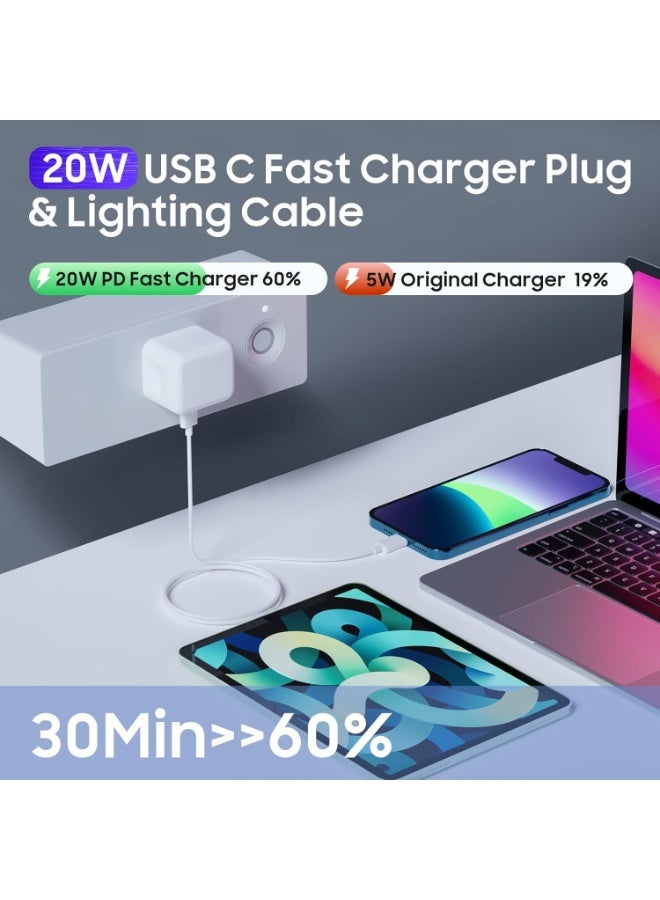 Baytion Fast Charger Plug 20W USB C Fast Charger with 2M Cable for iPhone 14 13 12 Pro MaxMiniPlusPad ProUSBC PD Wall Charging Plug UK Type C Power - Image 2