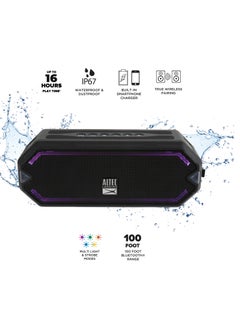 Altec Lansing HydraJolt  Waterproof Portable Speakers with Built in Phone Charger and Lights, Everything Proof Outdoor, Shockproof, Snowproof, 16 Hours Playtime  - Image 3