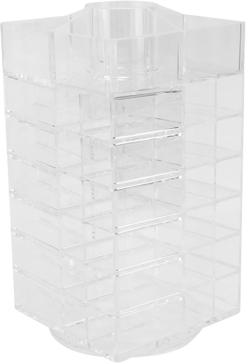 Uonlytech Rotating Acrylic Lipstick Stand and Nail Polish Rack, 1pcs Desktop Lip Gloss Organizer with 360° Rotation for Beauty Salon and Personal Makeup Storage - Image 1