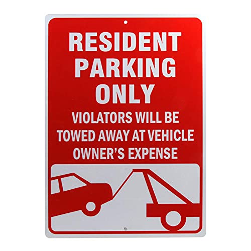 ICObuty Resident Parking Only Reflective Signs 14 X 10 inch Rust Free 40 Mil Aluminum Sign (Red) - Image 3