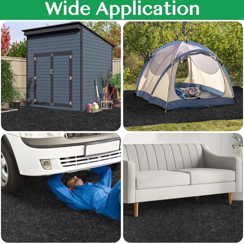 ToLanbbt Outdoor Storage Shed Floor Mat, 6 x 4 FT Waterproof Carport Mat, Washable Furniture Pad with Non Slip Backing for Dust, Oil, Protection, Storage Shed Not Included - Image 3