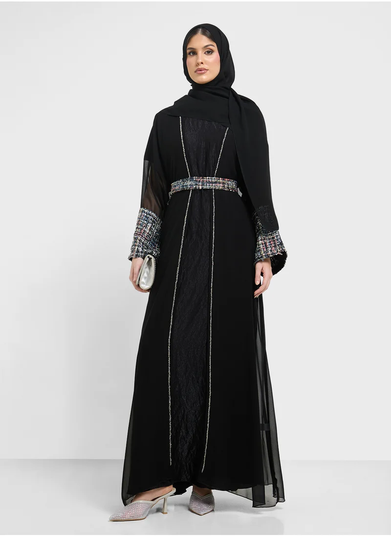 Khizana Embellished Dress With Abaya