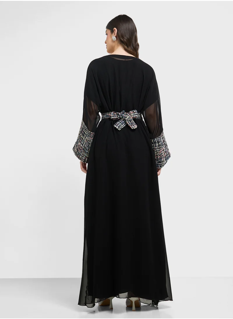 Khizana Embellished Dress With Abaya