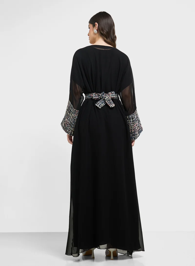 Khizana Embellished Dress With Abaya