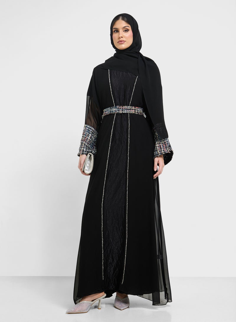 Khizana Embellished Dress With Abaya - Image 1