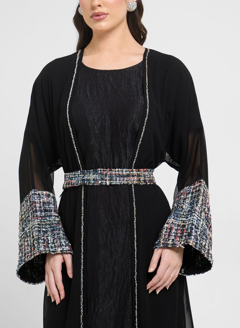 Khizana Embellished Dress With Abaya - Image 3