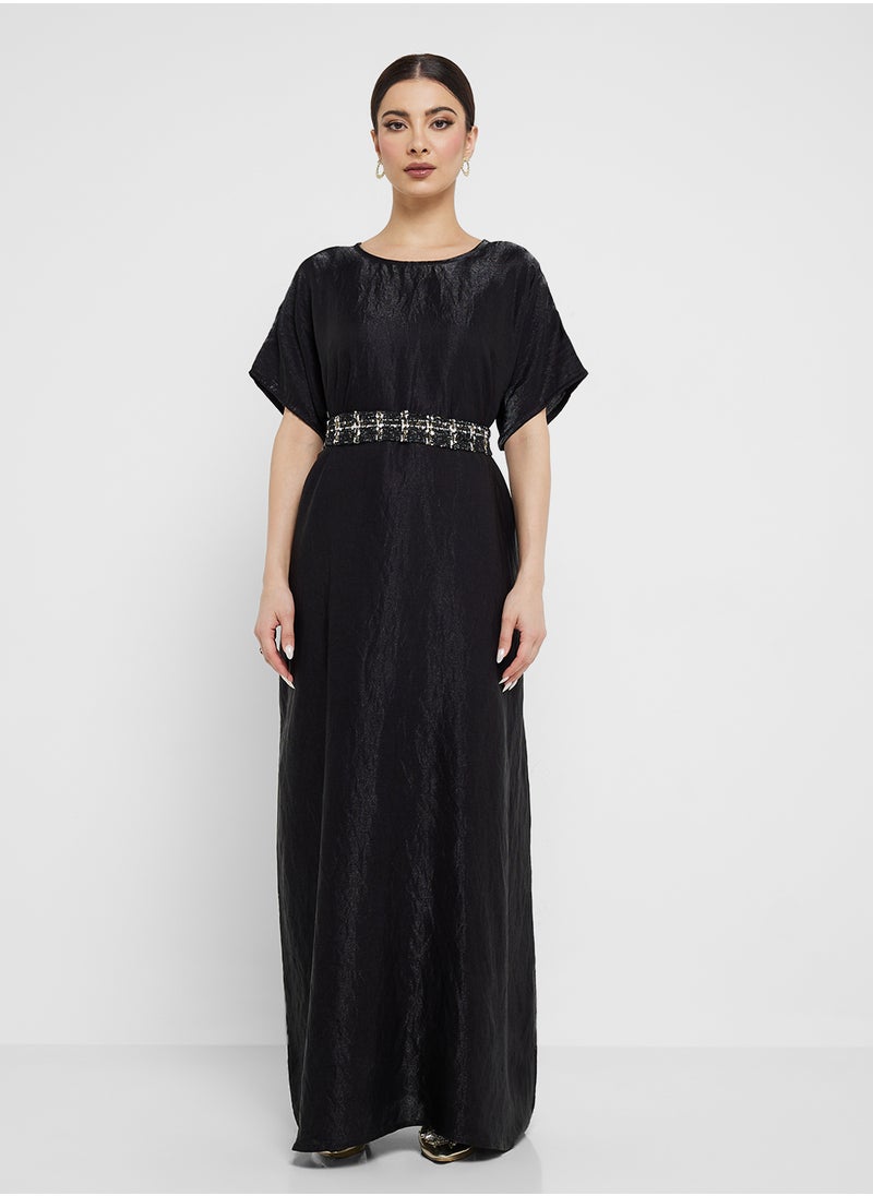 Khizana Embellished Dress With Abaya  - Image 4