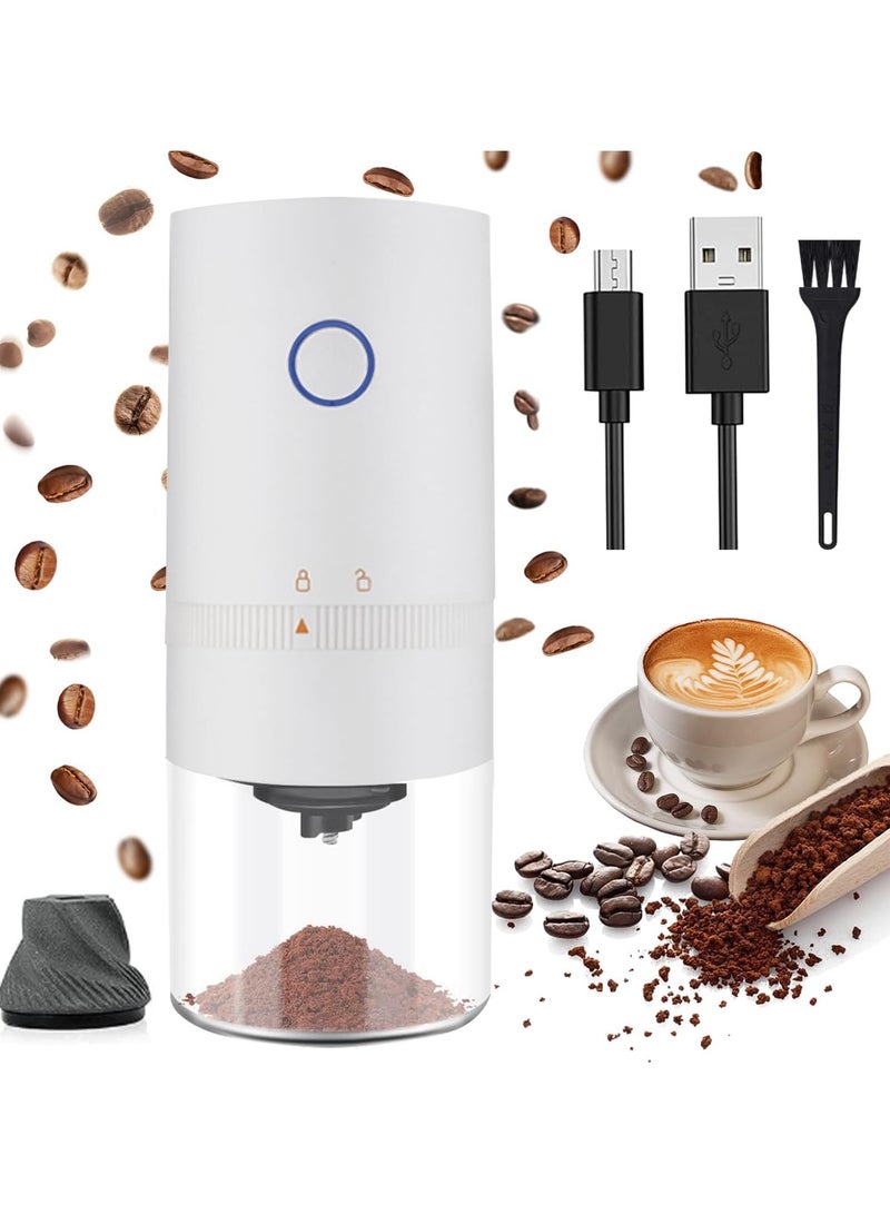 بريمو بلس مطحنة قهوة كهربائية محمولة قابلة للشحن  USB C, أبيض - Image 1