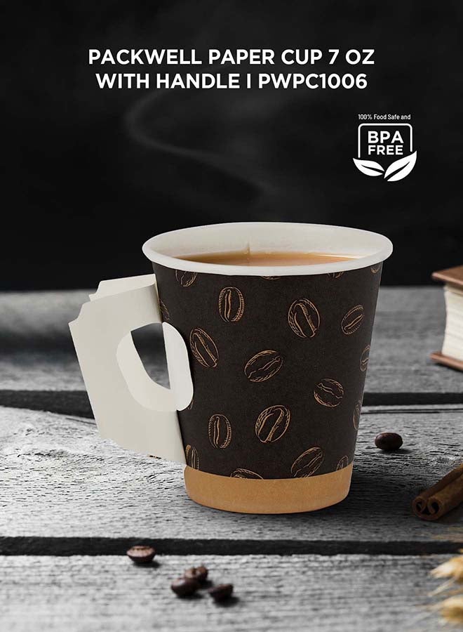 packwell كوب ورقي باكويل مع مقبض 7 أونصات، 50 قطعة في العبوة - Image 5