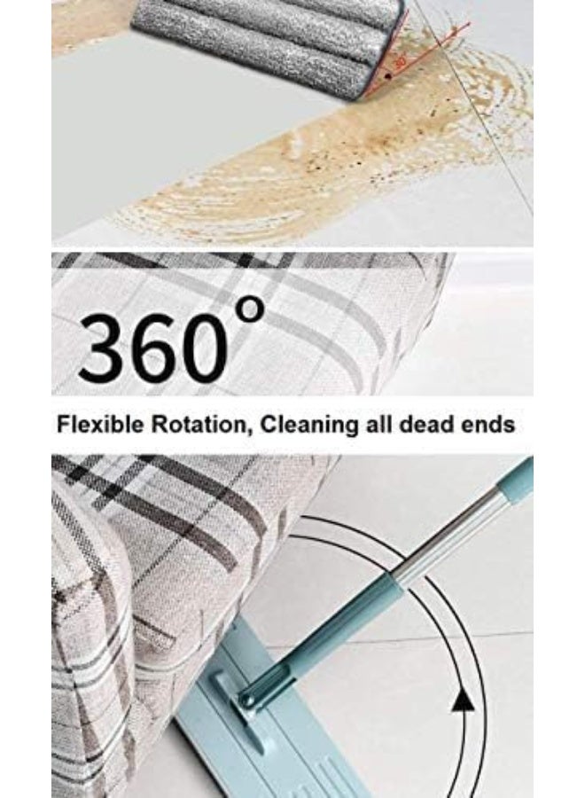 BIRDLINE Hands-Free Squeeze Microfiber Flat Spin Mop System 360° Flexible Head (38X12.5 cm) with 1 Super-absorbent Microfiber Pads, 59.8'' Extended Stainless Steel Handle - Image 3