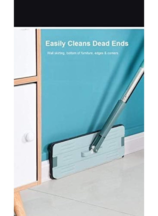 BIRDLINE Hands-Free Squeeze Microfiber Flat Spin Mop System 360° Flexible Head (38X12.5 cm) with 1 Super-absorbent Microfiber Pads, 59.8'' Extended Stainless Steel Handle - Image 1