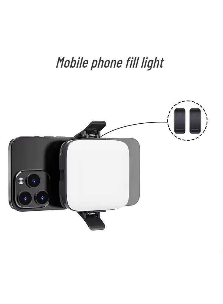 HOMIVA FM11 LED High Power Rechargeable Clip Fill Video Light with Front & Back Clip Adjusted 5 Light Modes for Phone iPhone Android iPad - Image 2