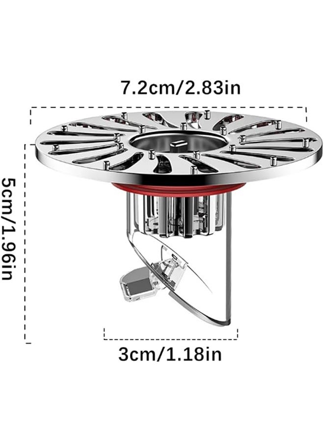 2 Pcs Deodorant Floor Drain Backflow Preventer, Stainless Steel Anti-Backflow Anti-Clogging Water Drainer Compatible with 3.5-4.05 Inch Pipes for Bathroom Kitchen Laundry Sink Stopper Replacement - Image 2